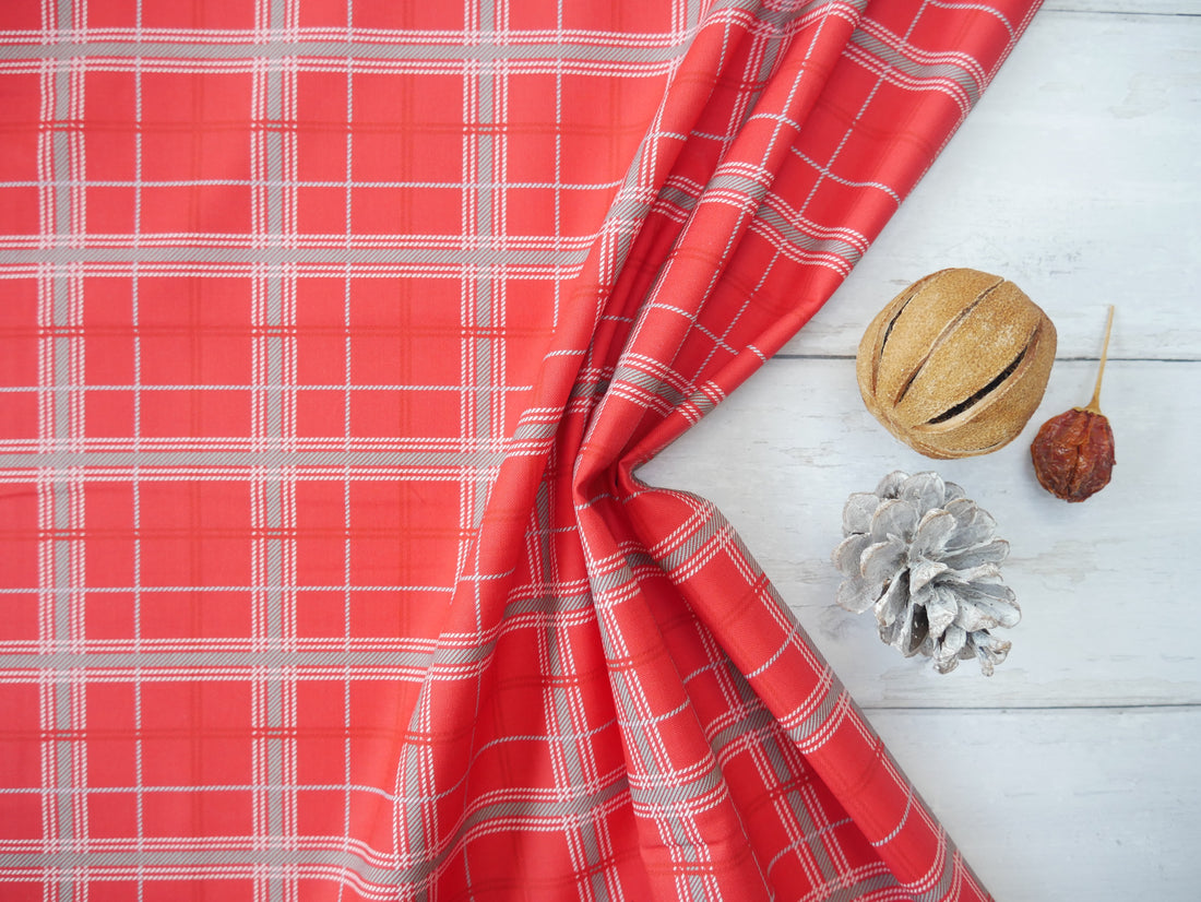 Frosty Paws Printed Cotton, Tartan, £8.40 p/m-Cotton Fabric-Flying Bobbins Haberdashery