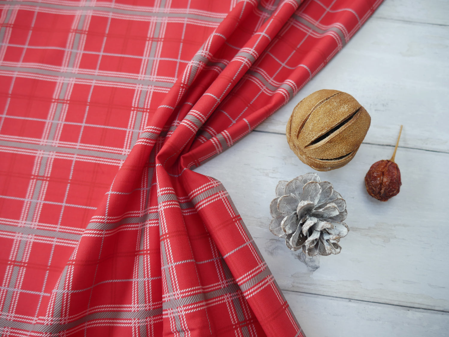 Frosty Paws Printed Cotton, Tartan, £8.40 p/m-Cotton Fabric-Flying Bobbins Haberdashery