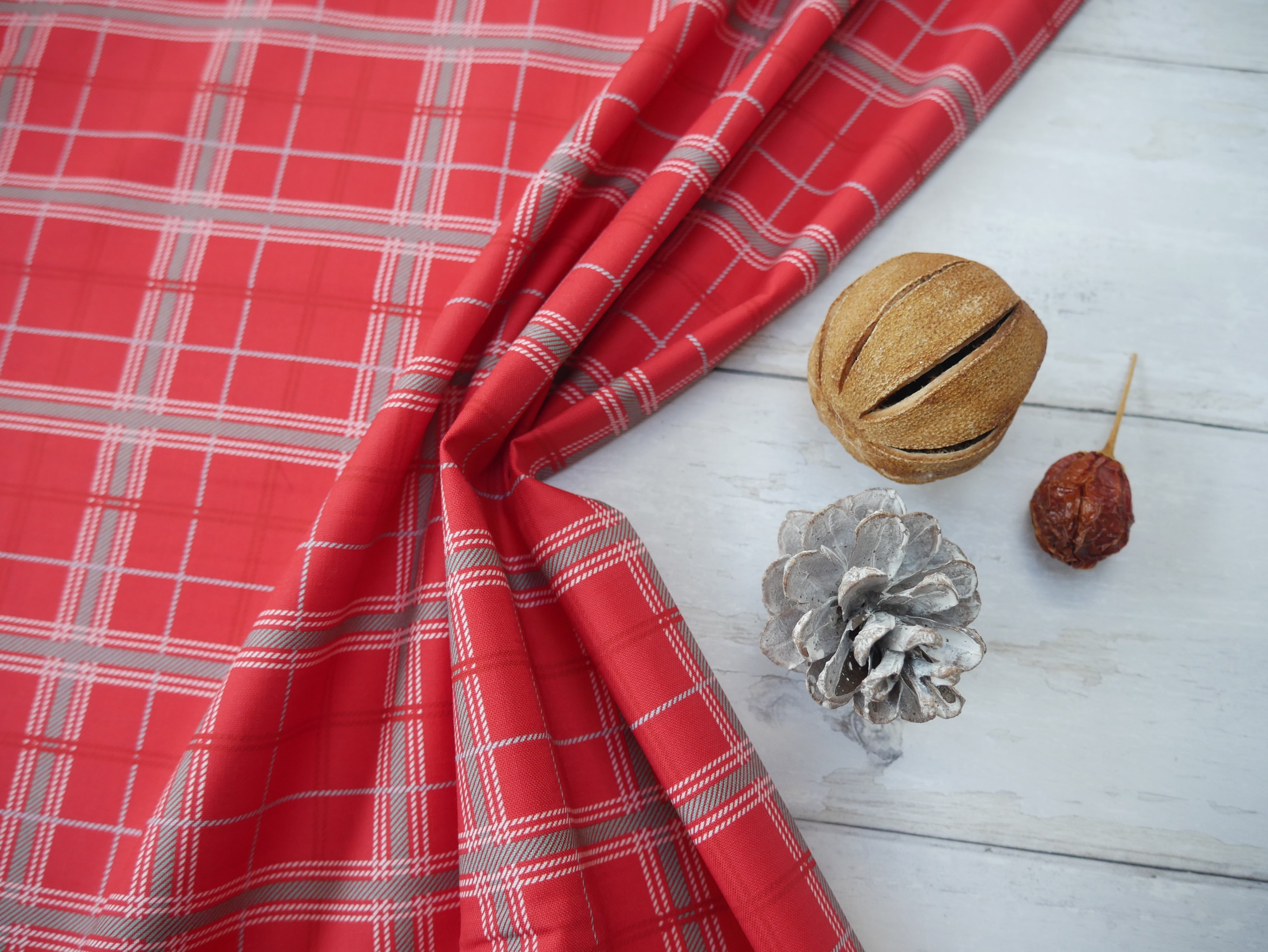 Frosty Paws Printed Cotton, Tartan, £8.40 p/m-Cotton Fabric-Flying Bobbins Haberdashery