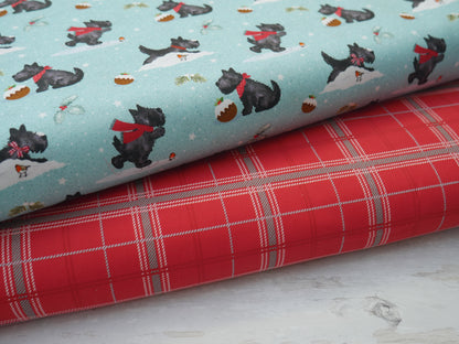 Frosty Paws Printed Cotton, Tartan, £8.40 p/m-Cotton Fabric-Flying Bobbins Haberdashery