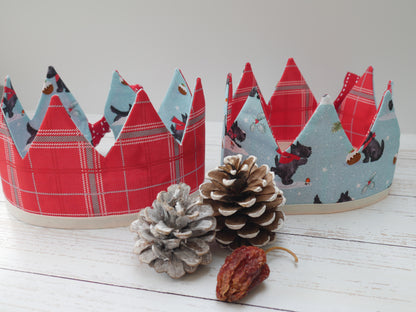 Reversible Fabric Crowns Kit - Scottie Dogs (x4)-PDF Download-Flying Bobbins Haberdashery