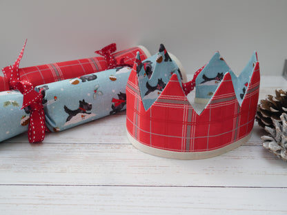 Reversible Fabric Crowns Kit - Scottie Dogs (x4)-PDF Download-Flying Bobbins Haberdashery