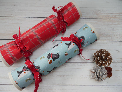 Reversible Fabric Crackers Kit - Scottie Dogs (x4)-Sewing Kit-Flying Bobbins Haberdashery
