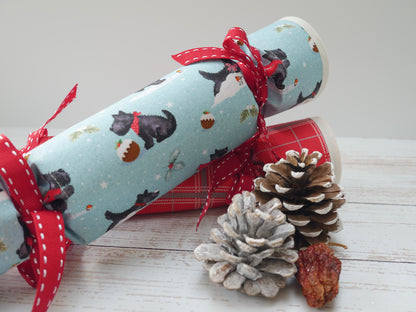 Reversible Fabric Crackers Kit - Scottie Dogs (x4)-Sewing Kit-Flying Bobbins Haberdashery