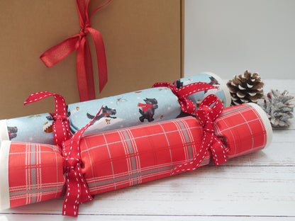 Reversible Fabric Crackers Kit - Scottie Dogs (x4)-Sewing Kit-Flying Bobbins Haberdashery