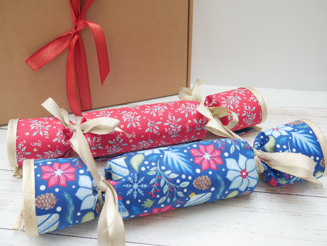 Reversible Fabric Crackers Kit - Jewelled Christmas (x4)-Sewing Kit-Flying Bobbins Haberdashery