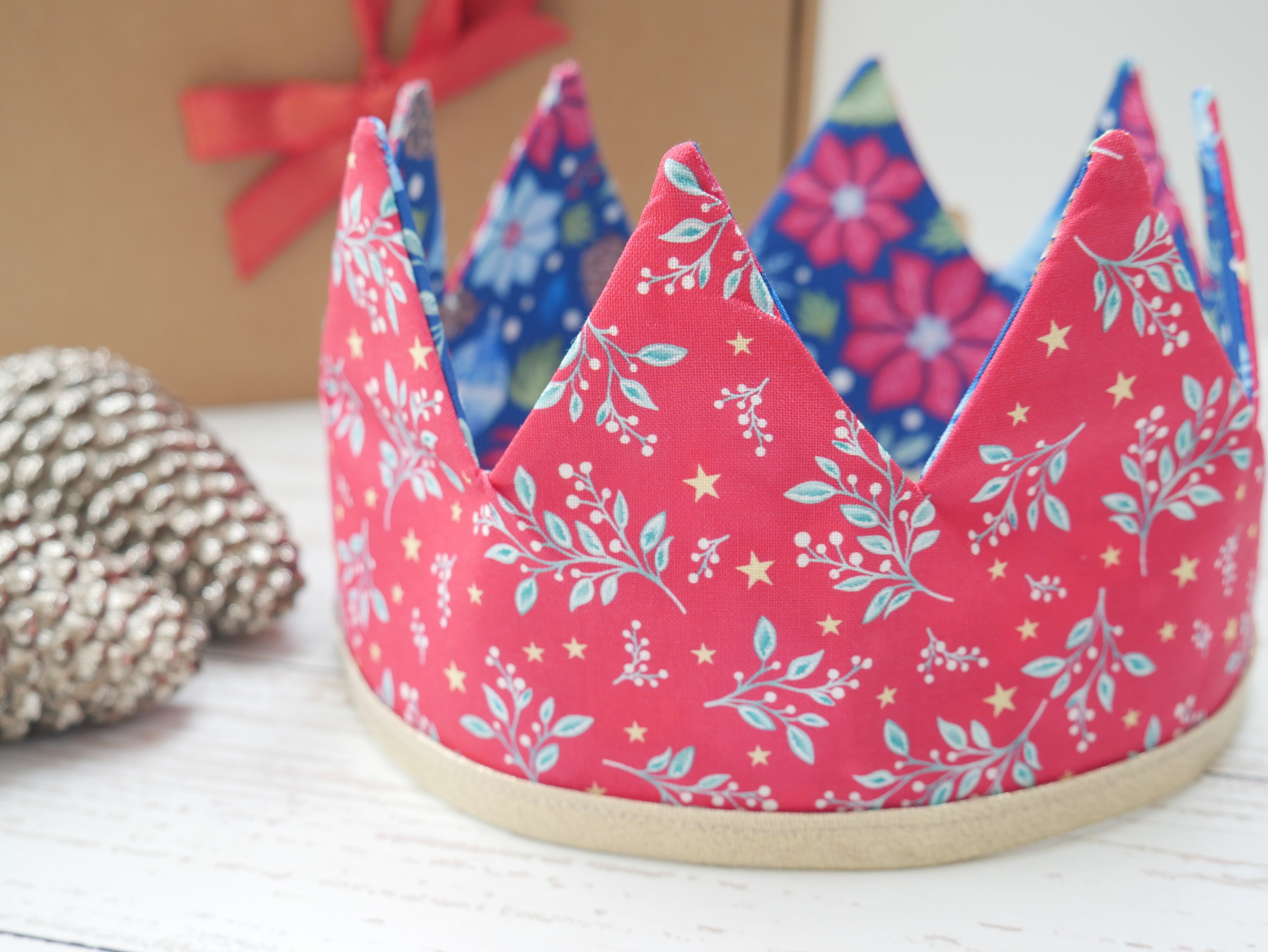 Reversible Fabric Crowns Kit - Jewelled Christmas (x4)-Sewing Kit-Flying Bobbins Haberdashery