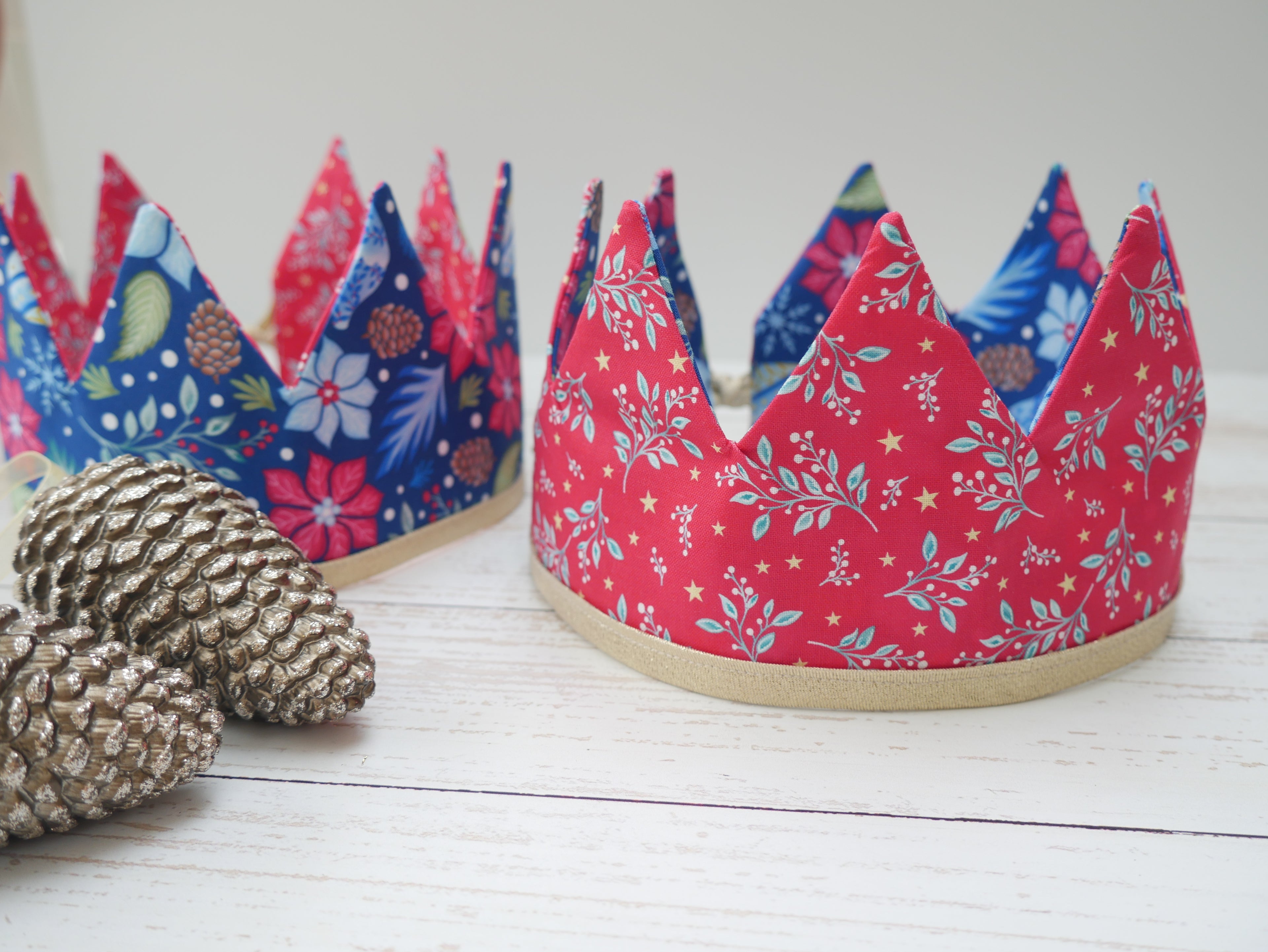 Reversible Fabric Crowns Kit - Jewelled Christmas (x4)-Sewing Kit-Flying Bobbins Haberdashery