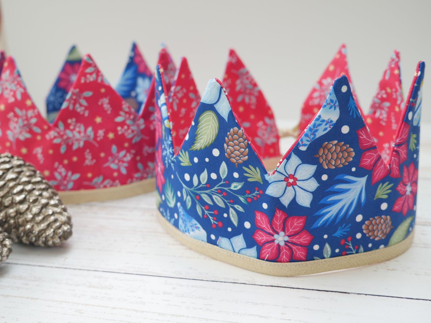 Reversible Fabric Crowns Kit - Jewelled Christmas (x4)-Sewing Kit-Flying Bobbins Haberdashery