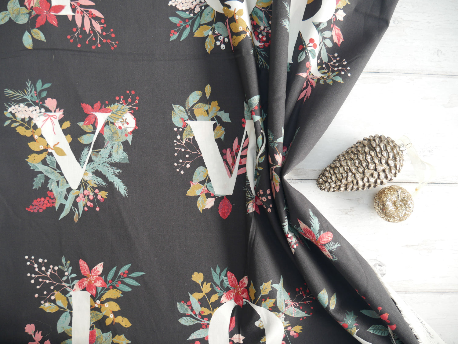 Jingle All the Letters Panel from Adventale by Katarina Roccella for AGF-Cotton Fabric-Flying Bobbins Haberdashery