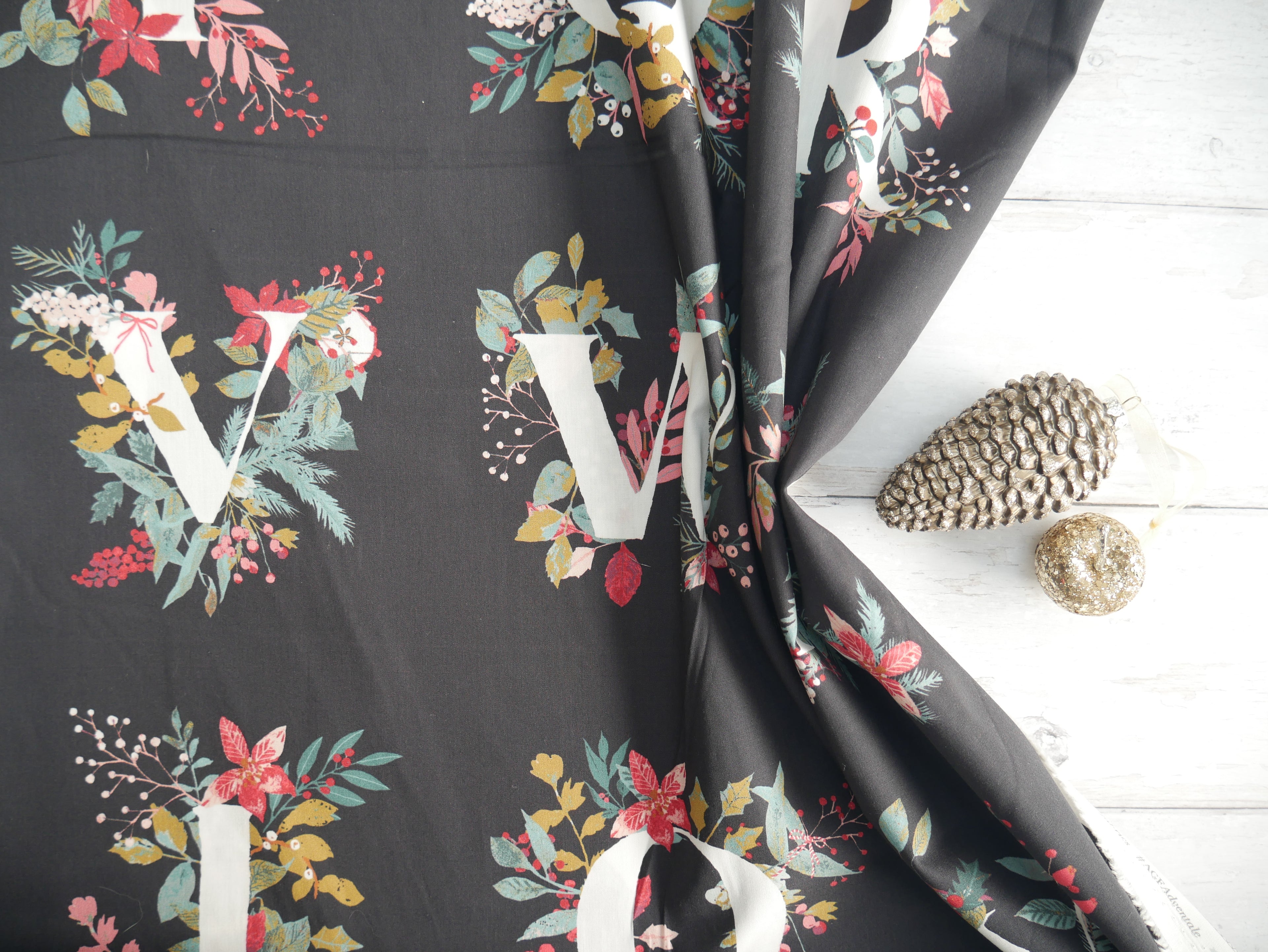 Jingle All the Letters Panel from Adventale by Katarina Roccella for AGF-Cotton Fabric-Flying Bobbins Haberdashery