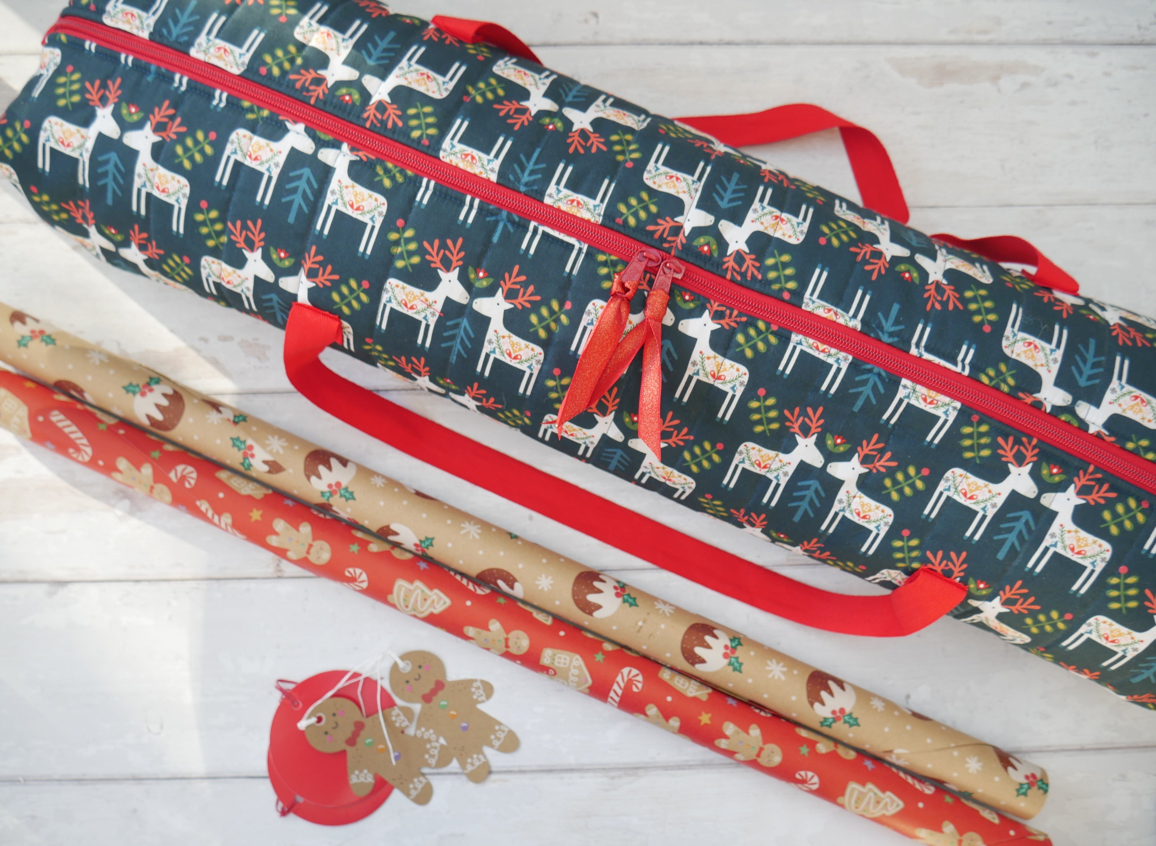 Gift Wrap Caddy Sewing Kit - Reindeer-Sewing Kit-Flying Bobbins Haberdashery