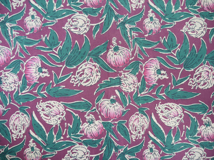 Handcrafted Cotton Block Printed Fabric - Floral-Cotton Fabric-Flying Bobbins Haberdashery