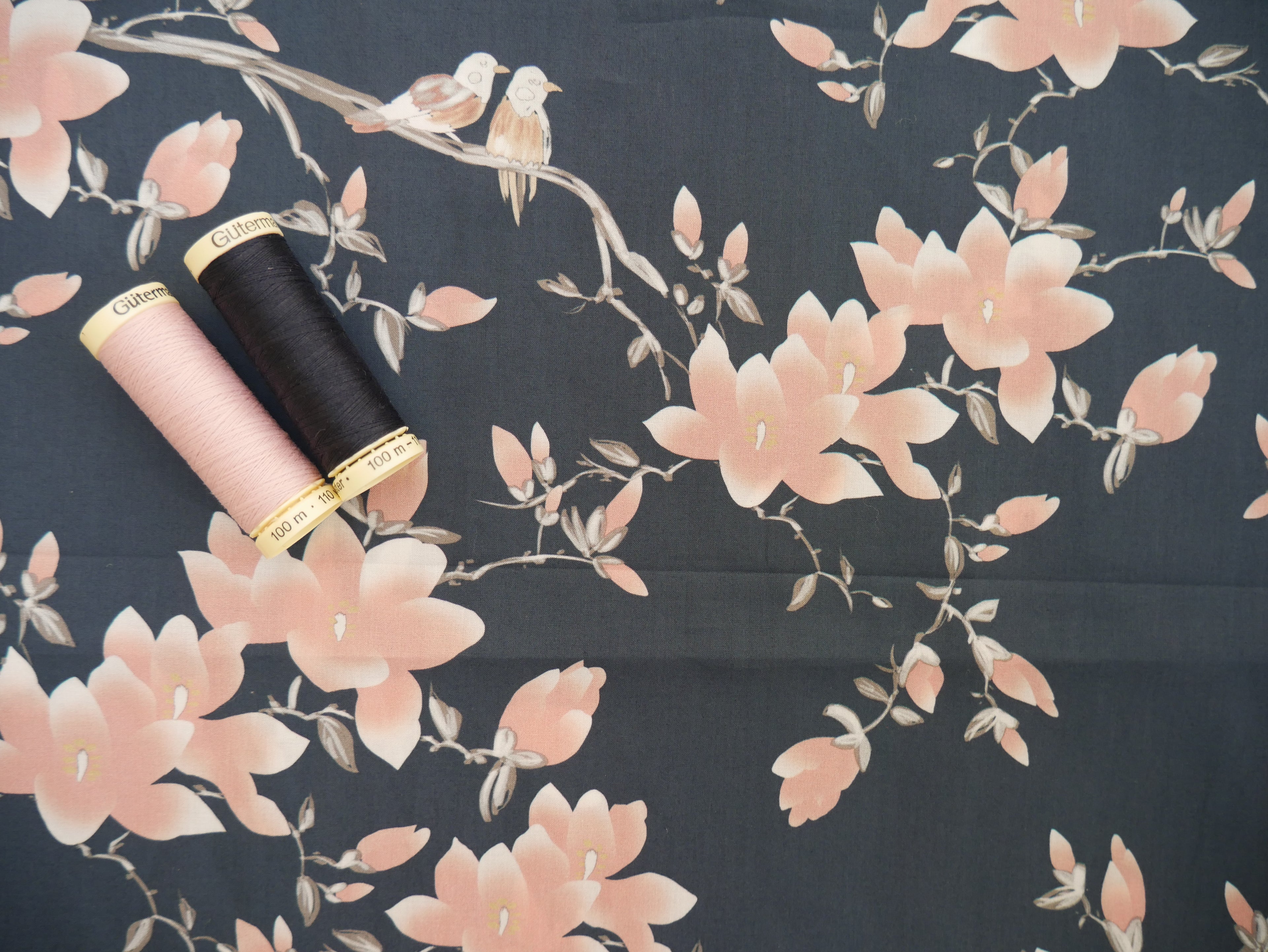 Lady McElroy Flora Songbird Cotton Lawn-Viscose Lawn-Flying Bobbins Haberdashery