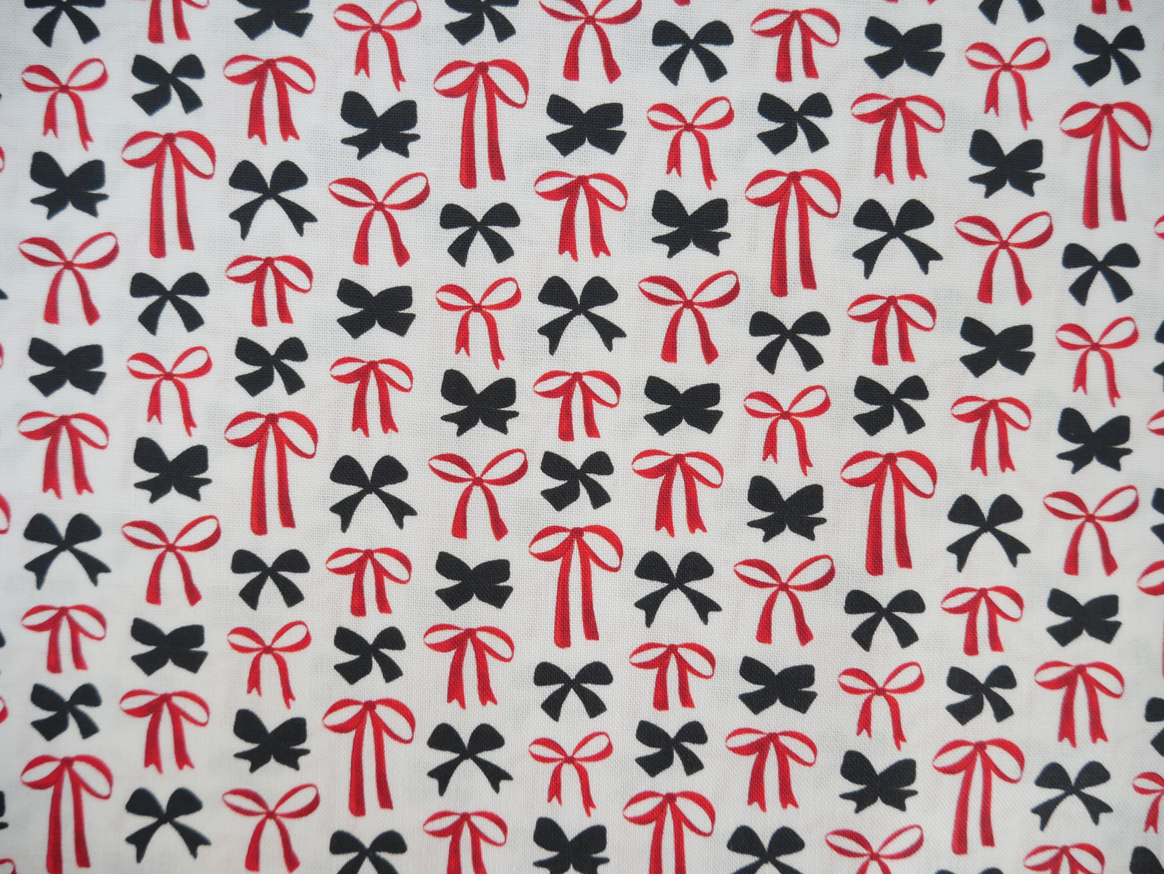 Blooms &amp; Bows Printed Cotton by Camelot - Sweetheart Bows in Cream-Cotton Fabric-Flying Bobbins Haberdashery