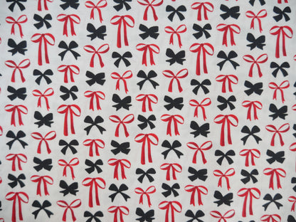 Blooms &amp; Bows Printed Cotton by Camelot - Sweetheart Bows in Cream-Cotton Fabric-Flying Bobbins Haberdashery
