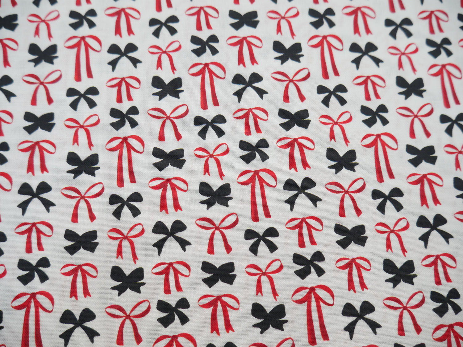 Blooms &amp; Bows Printed Cotton by Camelot - Sweetheart Bows in Cream-Cotton Fabric-Flying Bobbins Haberdashery