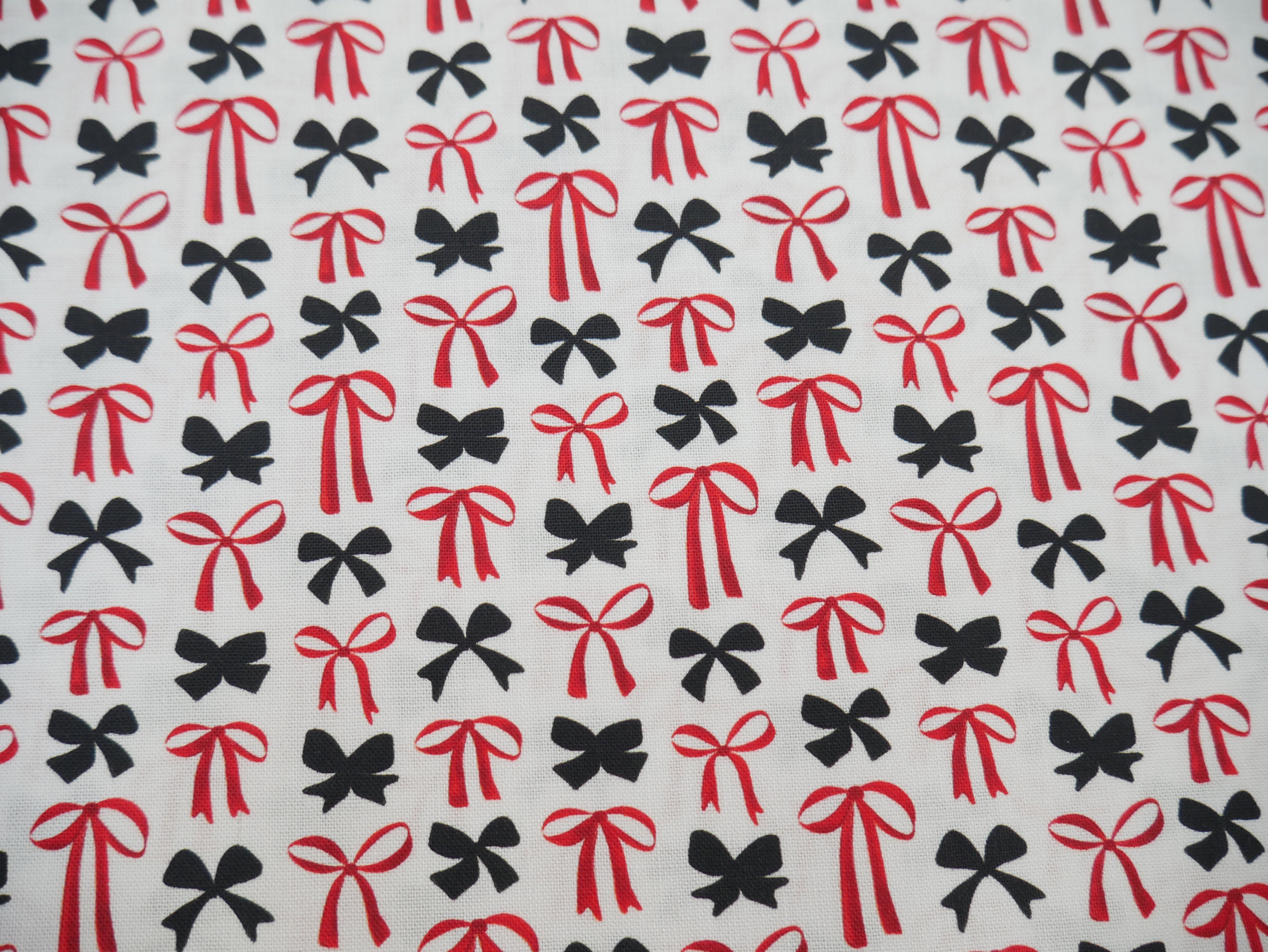 Blooms &amp; Bows Printed Cotton by Camelot - Sweetheart Bows in Cream-Cotton Fabric-Flying Bobbins Haberdashery