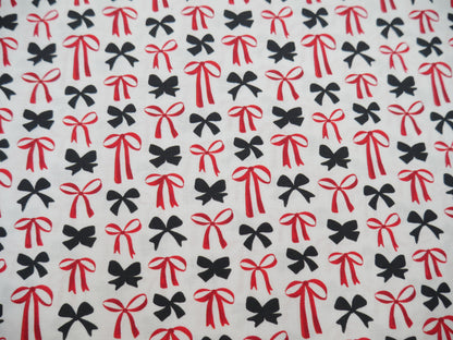 Blooms &amp; Bows Printed Cotton by Camelot - Sweetheart Bows in Cream-Cotton Fabric-Flying Bobbins Haberdashery