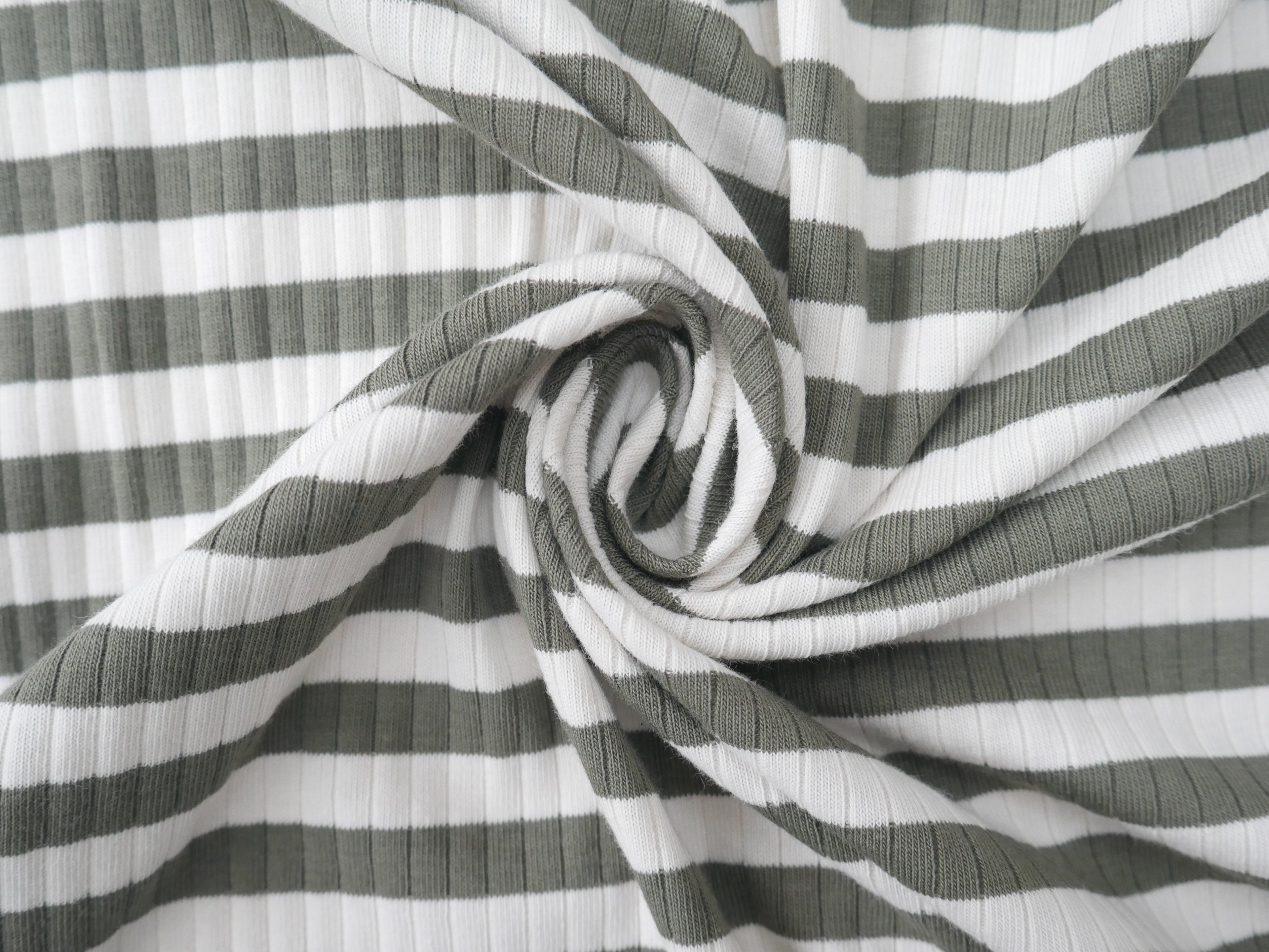 Yarn Dyed Rib Jersey in Dark Sage-Cotton Fabric-Flying Bobbins Haberdashery