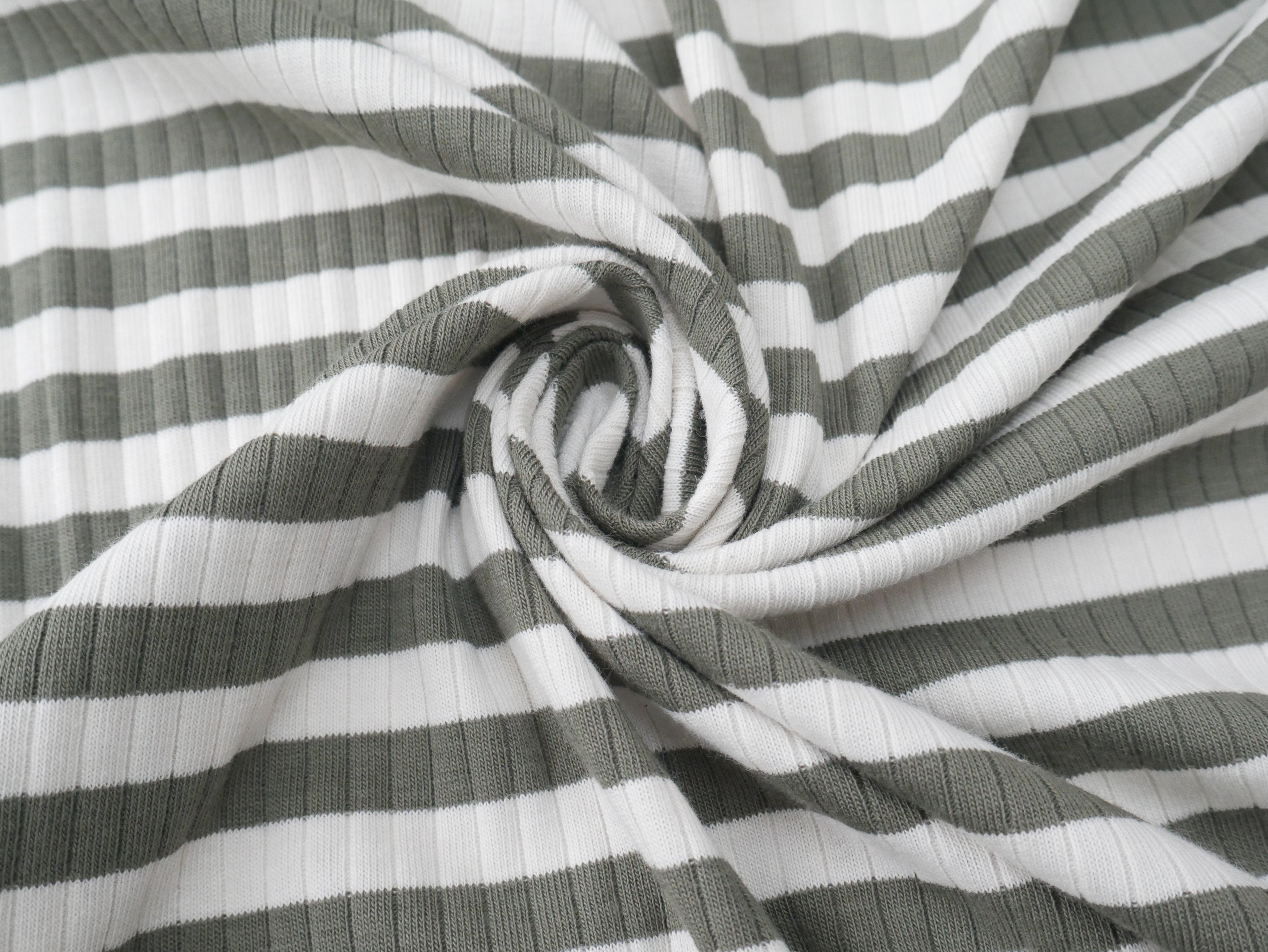Yarn Dyed Rib Jersey in Dark Sage-Cotton Fabric-Flying Bobbins Haberdashery