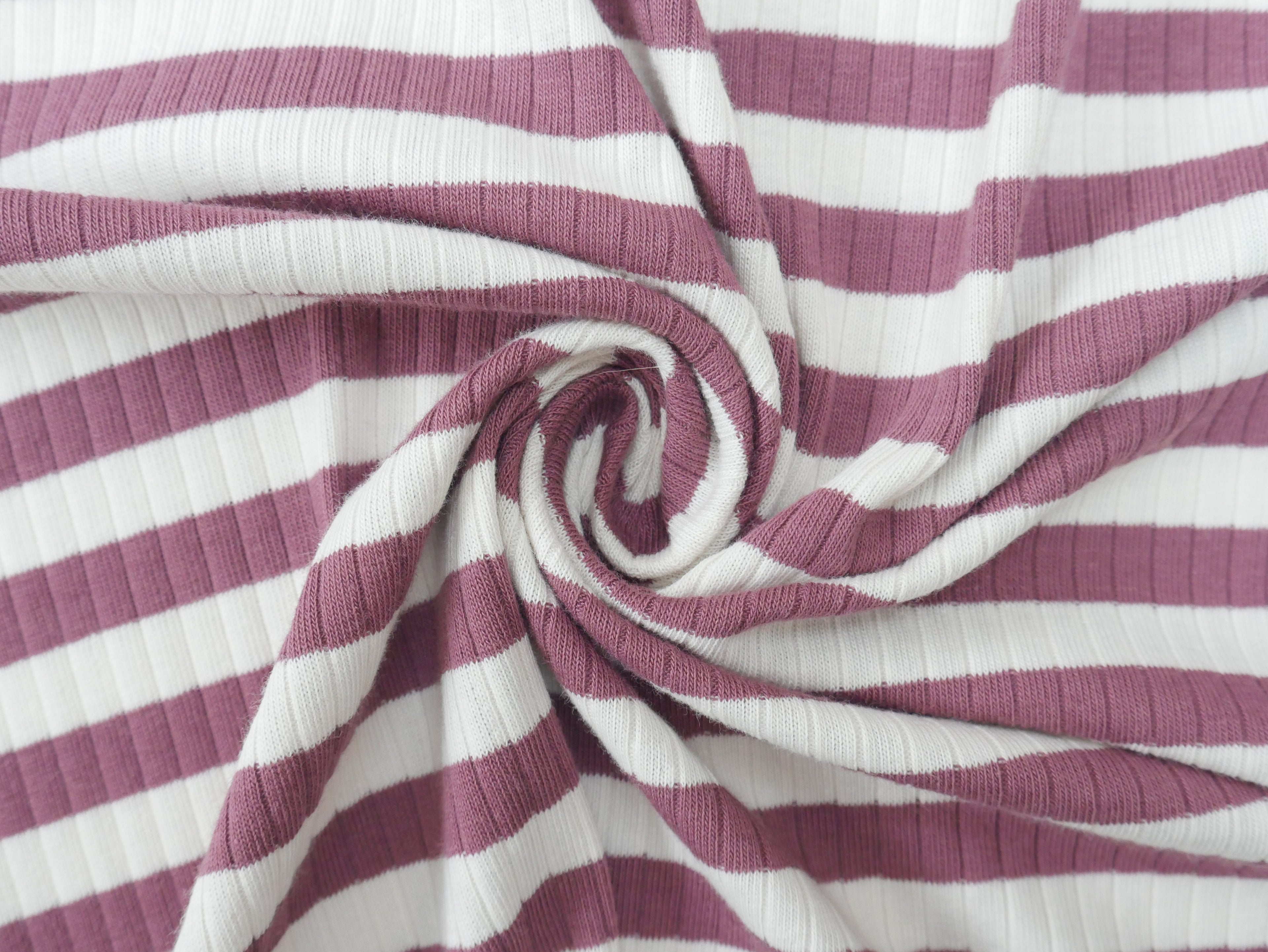 Yarn Dyed Rib Jersey in Dark Rose-Cotton Fabric-Flying Bobbins Haberdashery
