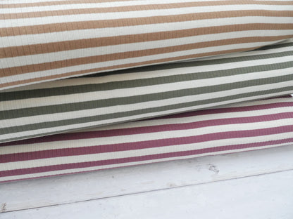 Yarn Dyed Rib Jersey in Dark Rose-Cotton Fabric-Flying Bobbins Haberdashery