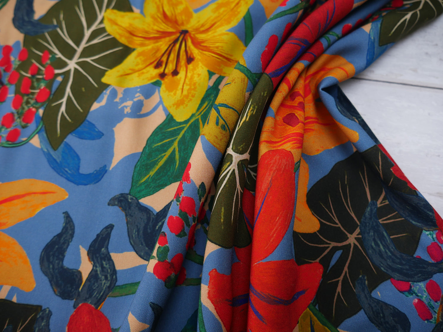 French Viscose Challis in Maddi Print-Viscose Challis-Flying Bobbins Haberdashery