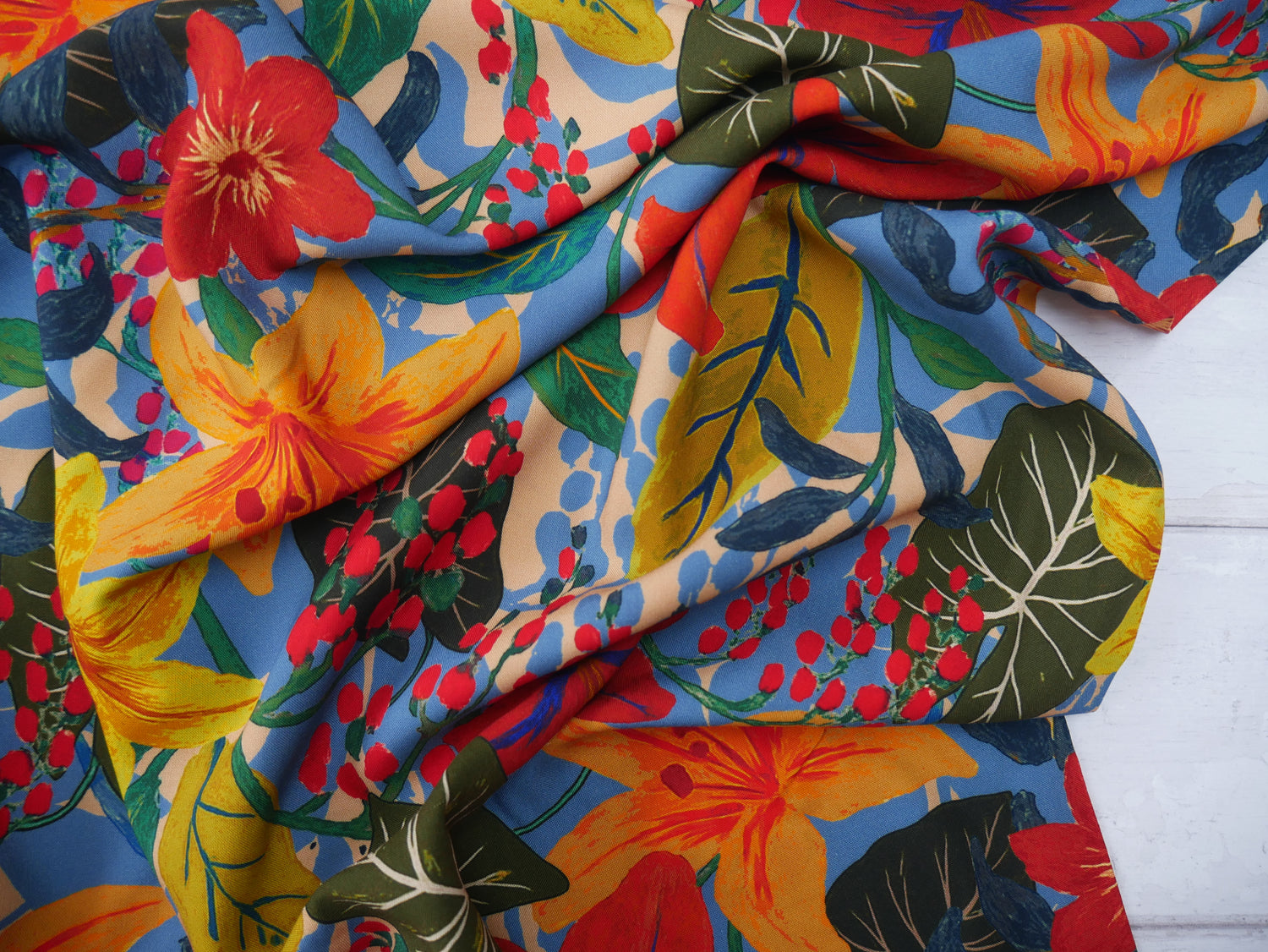 French Viscose Challis in Maddi Print-Viscose Challis-Flying Bobbins Haberdashery