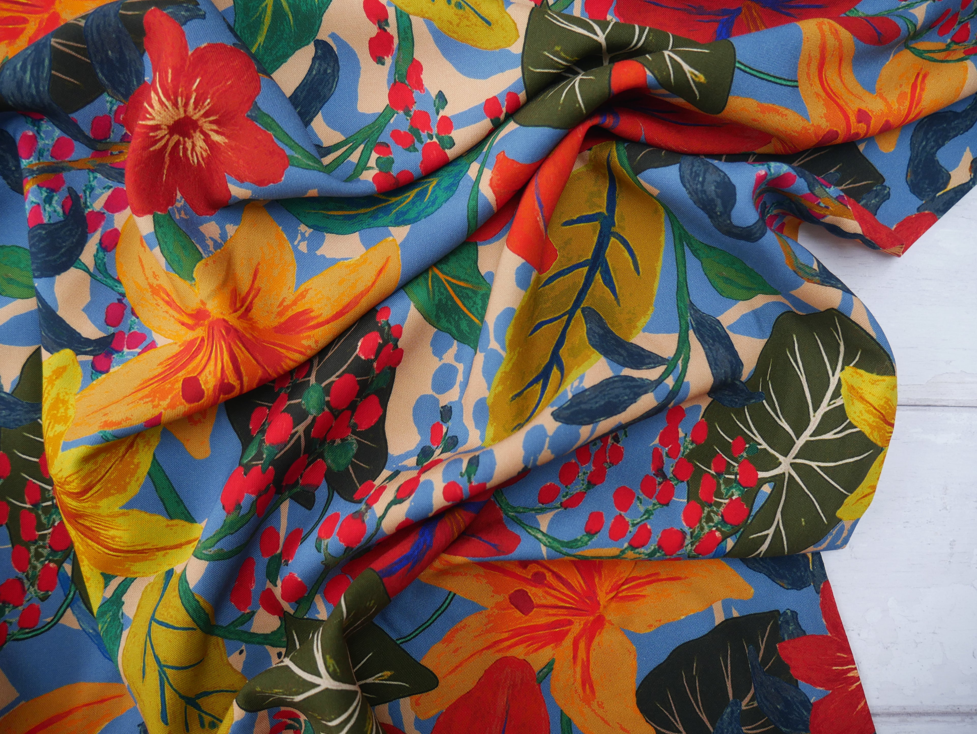 French Viscose Challis in Maddi Print-Viscose Challis-Flying Bobbins Haberdashery