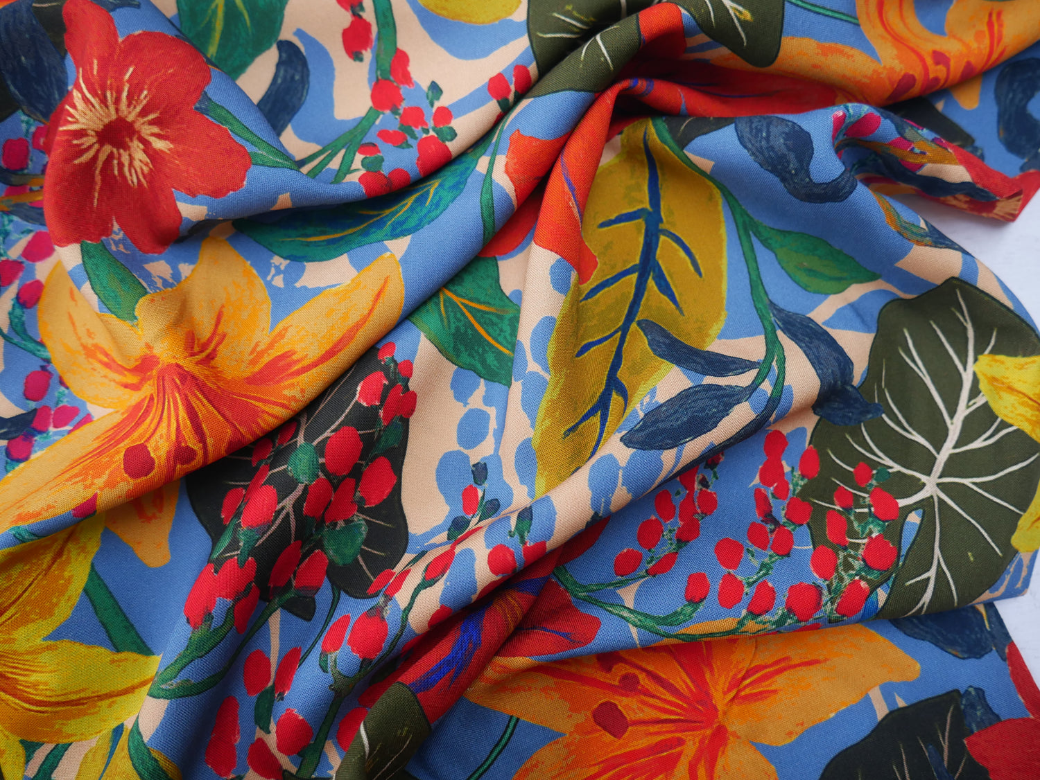 French Viscose Challis in Maddi Print-Viscose Challis-Flying Bobbins Haberdashery