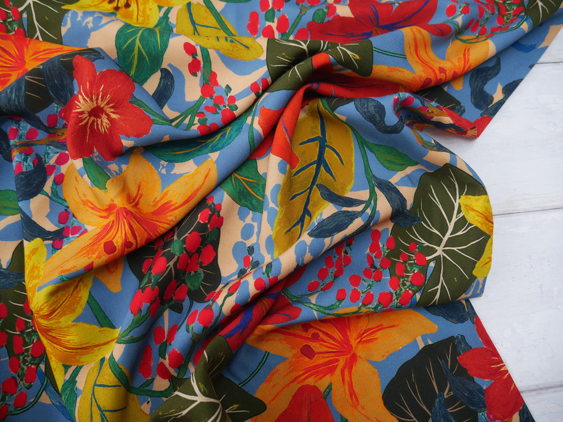 French Viscose Challis in Maddi Print-Viscose Challis-Flying Bobbins Haberdashery