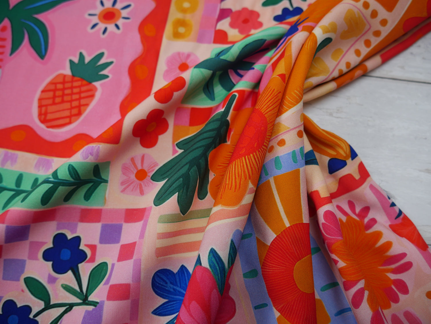 French Viscose Challis in Nice Print-Viscose Challis-Flying Bobbins Haberdashery