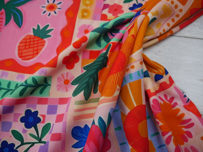 French Viscose Challis in Nice Print-Viscose Challis-Flying Bobbins Haberdashery