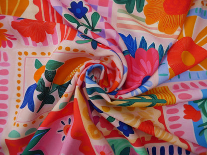 French Viscose Challis in Nice Print-Viscose Challis-Flying Bobbins Haberdashery