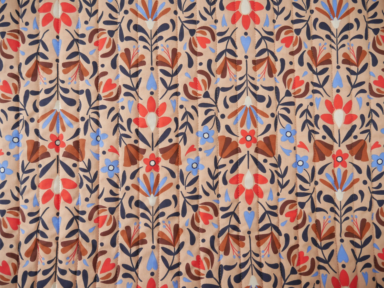 French Reversible Quilted Cotton in Lafleur Print-Viscose Challis-Flying Bobbins Haberdashery