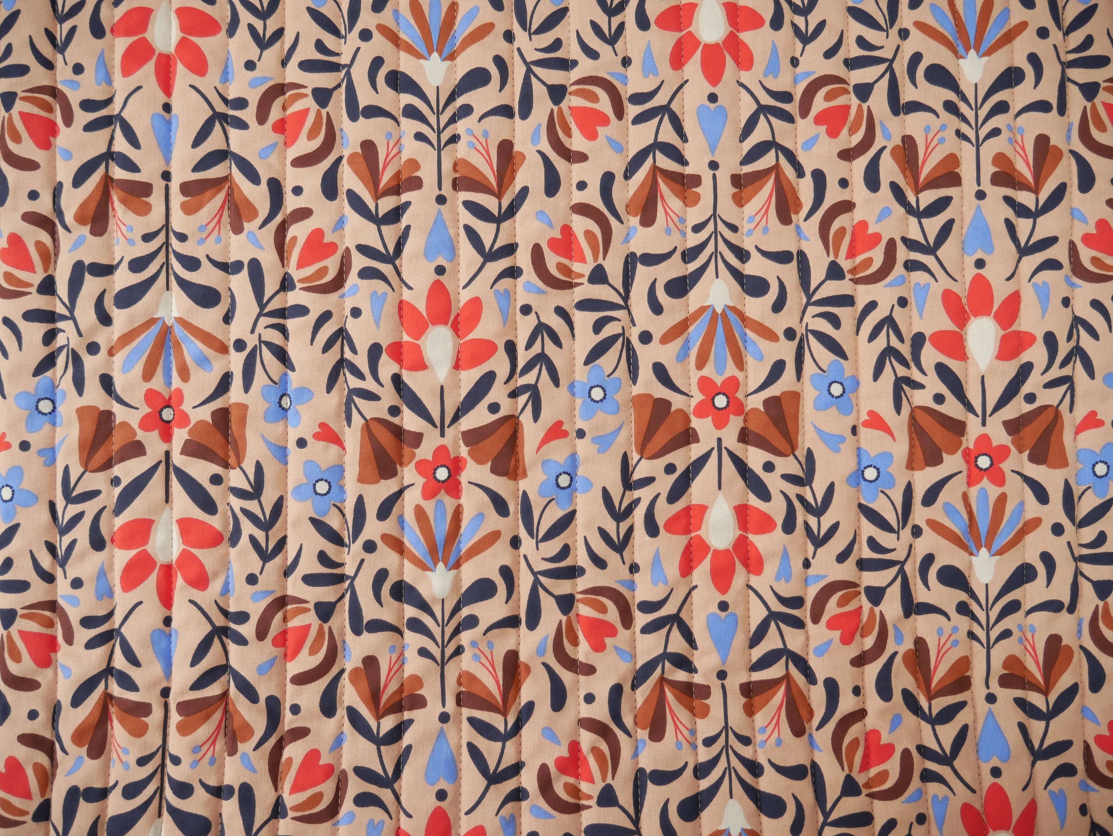 French Reversible Quilted Cotton in Lafleur Print-Viscose Challis-Flying Bobbins Haberdashery