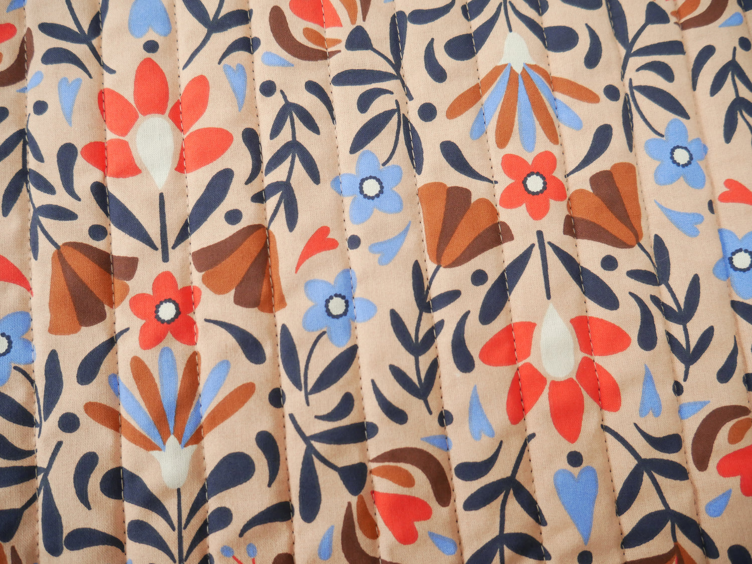 French Reversible Quilted Cotton in Lafleur Print-Viscose Challis-Flying Bobbins Haberdashery