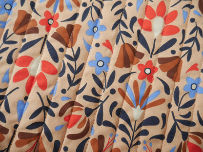 French Reversible Quilted Cotton in Lafleur Print-Viscose Challis-Flying Bobbins Haberdashery