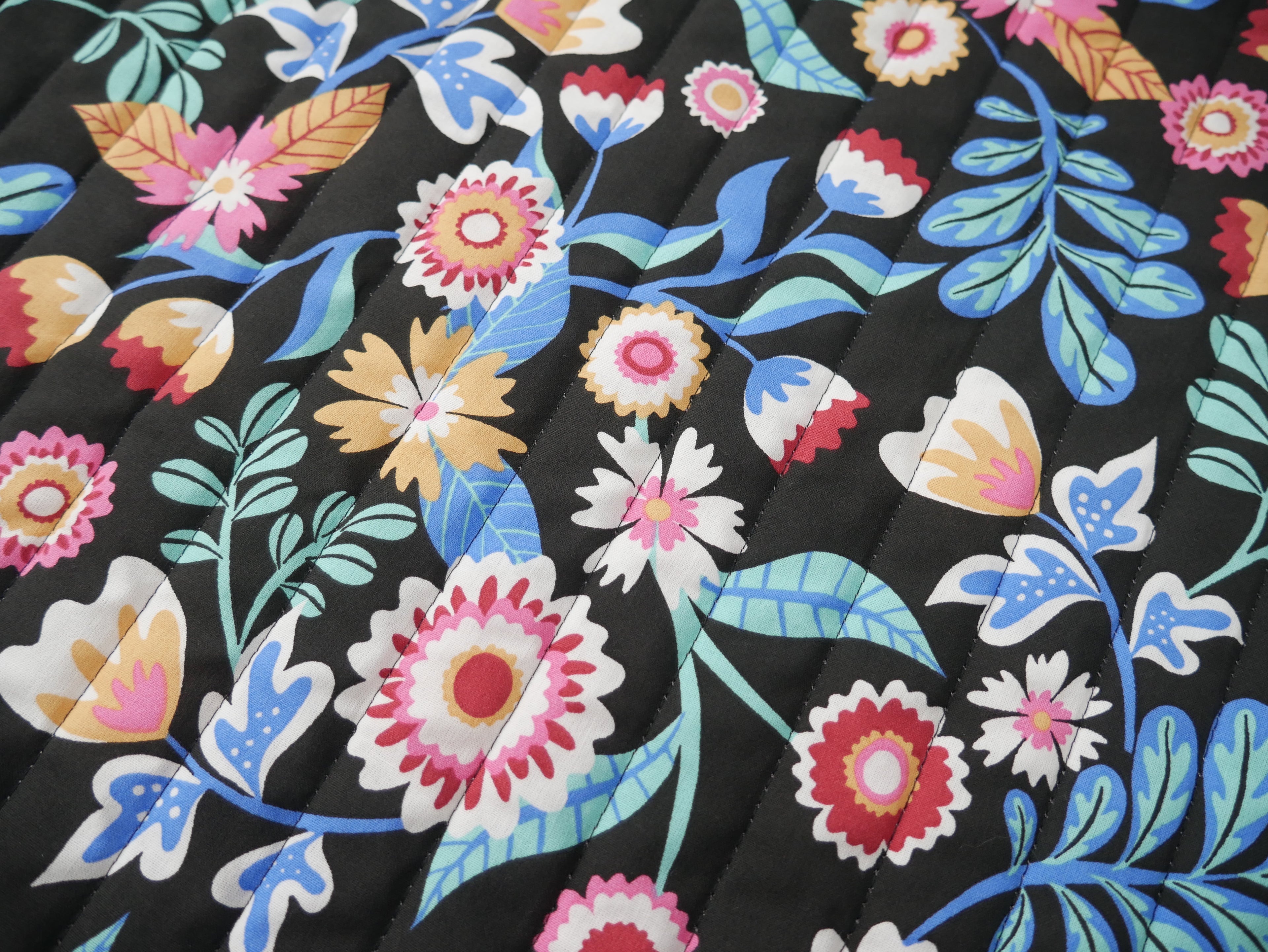 French Reversible Quilted Cotton in Kaleria Print-Viscose Challis-Flying Bobbins Haberdashery
