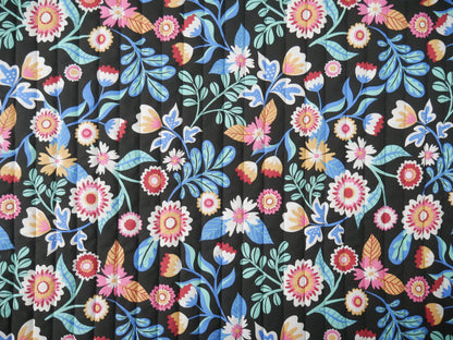 French Reversible Quilted Cotton in Kaleria Print-Viscose Challis-Flying Bobbins Haberdashery