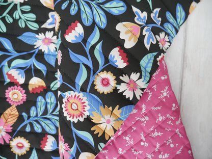 French Reversible Quilted Cotton in Kaleria Print-Viscose Challis-Flying Bobbins Haberdashery