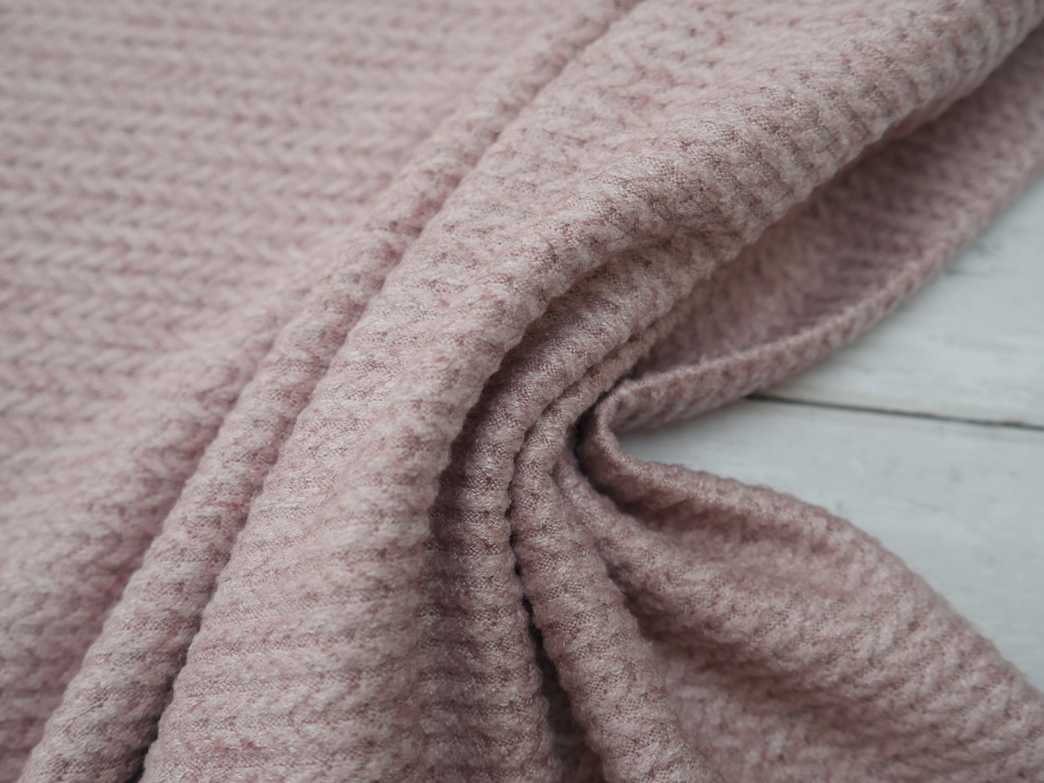 Angora Touch Cable Knit - Rose Pink-Jacquard Knit-Flying Bobbins Haberdashery