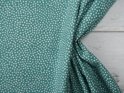 Lady McElroy Dotty About Dots Cotton Lawn in Fern Green-Viscose Challis-Flying Bobbins Haberdashery