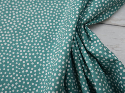 Lady McElroy Dotty About Dots Cotton Lawn in Fern Green-Viscose Challis-Flying Bobbins Haberdashery
