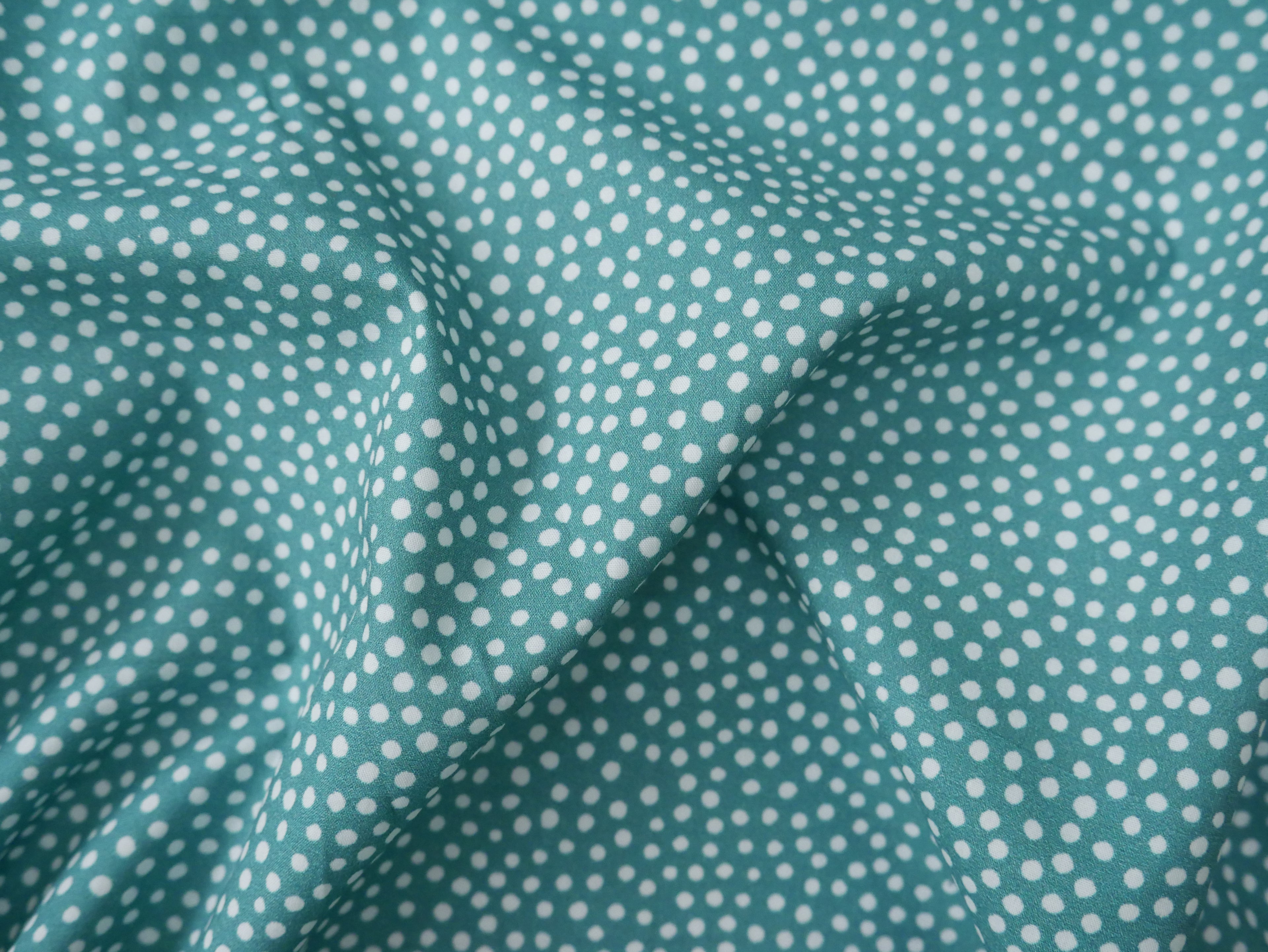 Lady McElroy Dotty About Dots Cotton Lawn in Fern Green-Viscose Challis-Flying Bobbins Haberdashery