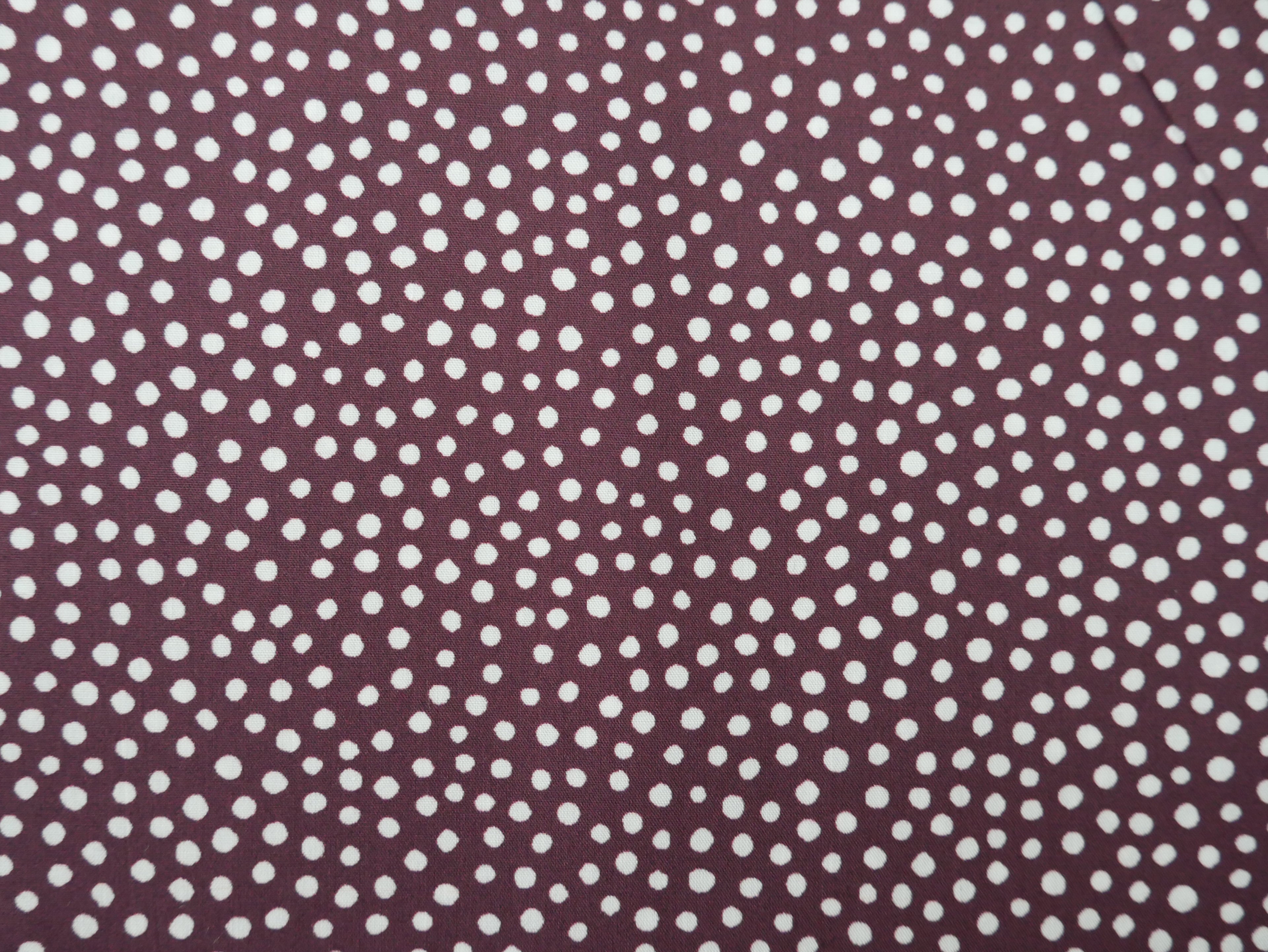 Lady McElroy Dotty About Dots Cotton Lawn in Claret-Viscose Challis-Flying Bobbins Haberdashery