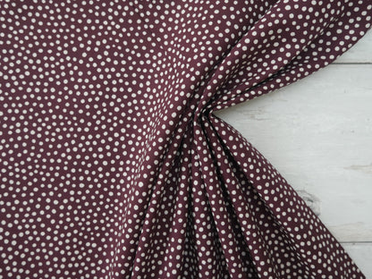 Lady McElroy Dotty About Dots Cotton Lawn in Claret-Viscose Challis-Flying Bobbins Haberdashery