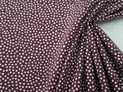 Lady McElroy Dotty About Dots Cotton Lawn in Claret-Viscose Challis-Flying Bobbins Haberdashery