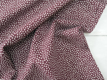 Lady McElroy Dotty About Dots Cotton Lawn in Claret-Viscose Challis-Flying Bobbins Haberdashery